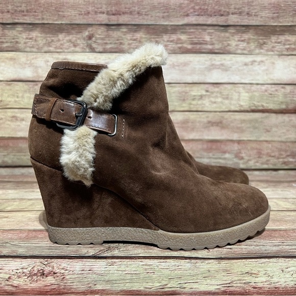 Aquatalia Brown Suede Christa Ankle Boots - Picture 3 of 10
